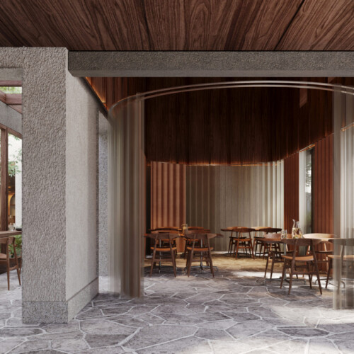 Remodelación Local gastronómico en CABA bistró tipo bodegón. Materiales de madera, acero inoxidable y piedra natural. Salón principal.